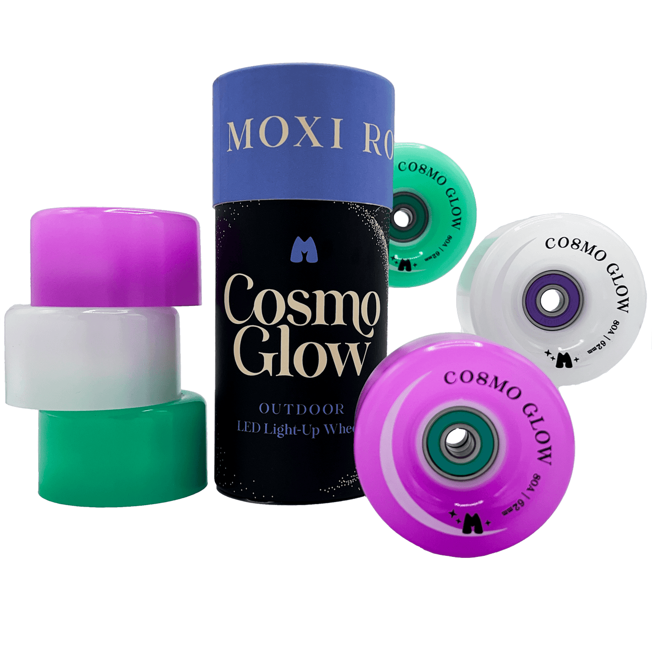 Moxi Cosmo Glow Light up Wheels for Roller Skates