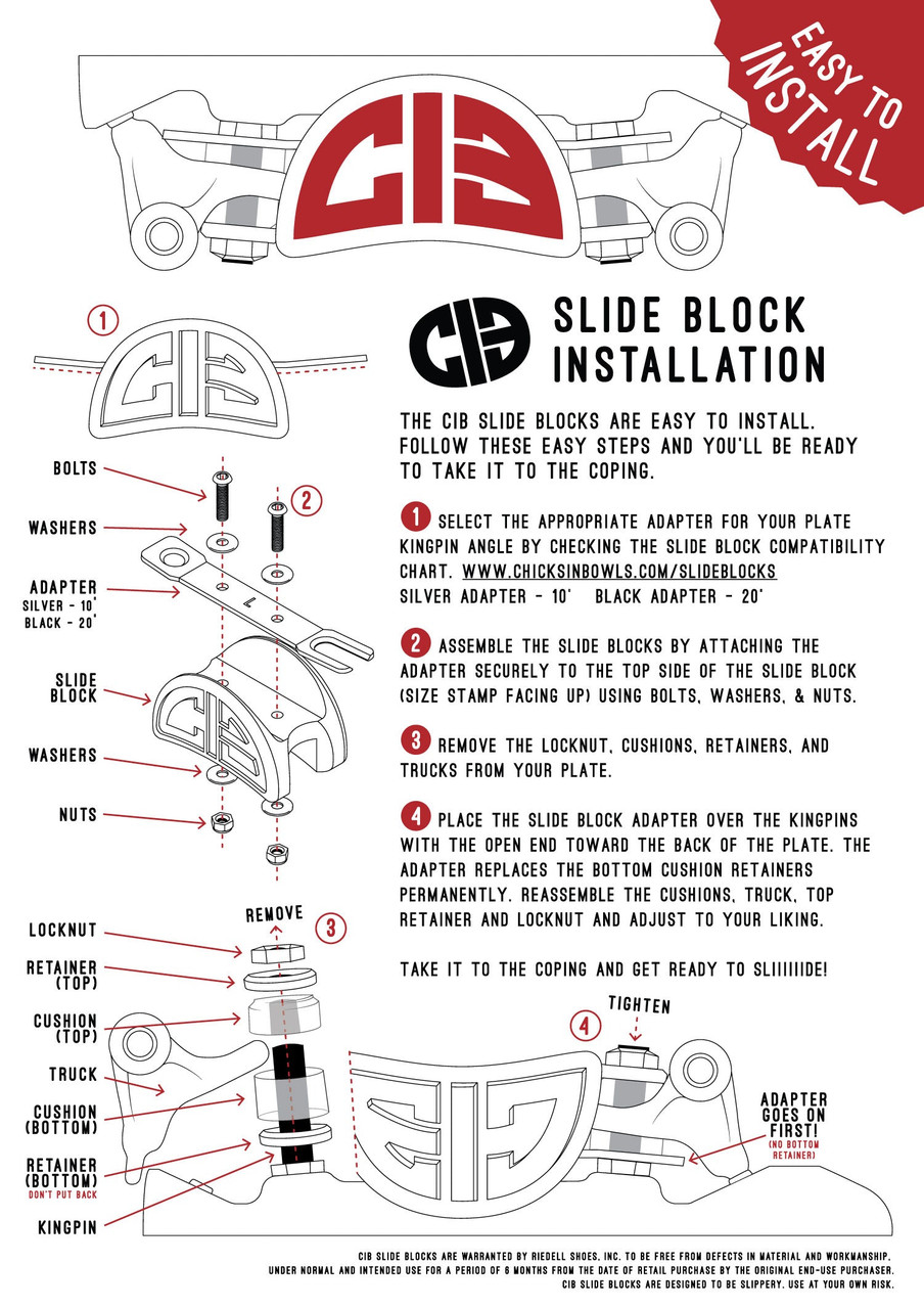 CIB Slide Blocks for Roller Skates