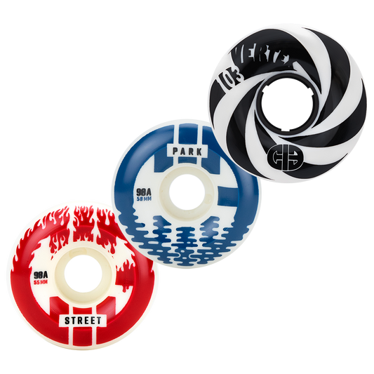 CIB Roller Skate Wheels - Street, Park, and Vertex (4-Pack)