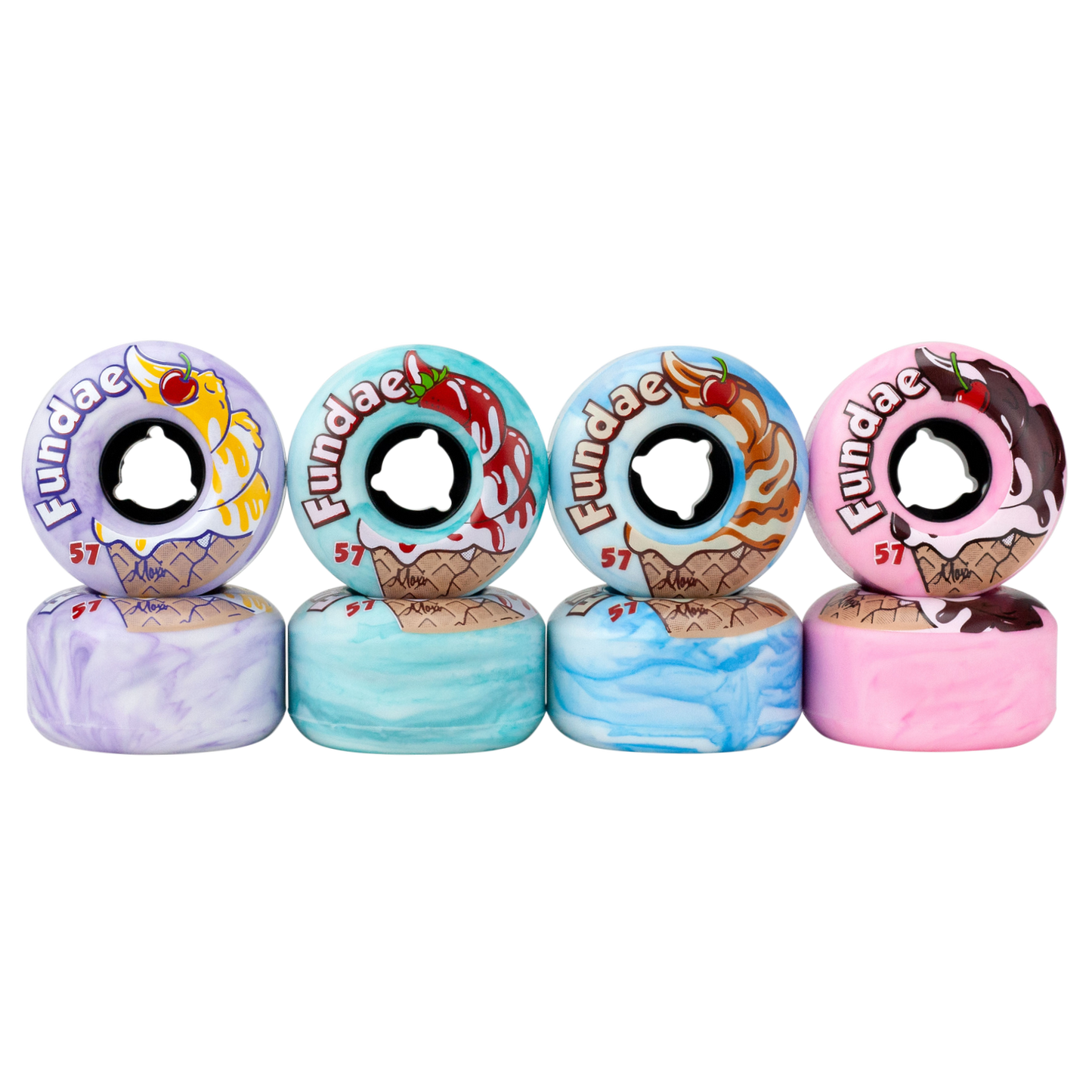 Moxi Fundae Hybrid Roller Skate Wheels 57mm (4 pack)